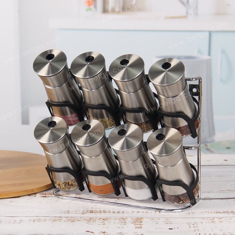 Condiment Set Salt Pepper Holder 8pcs 