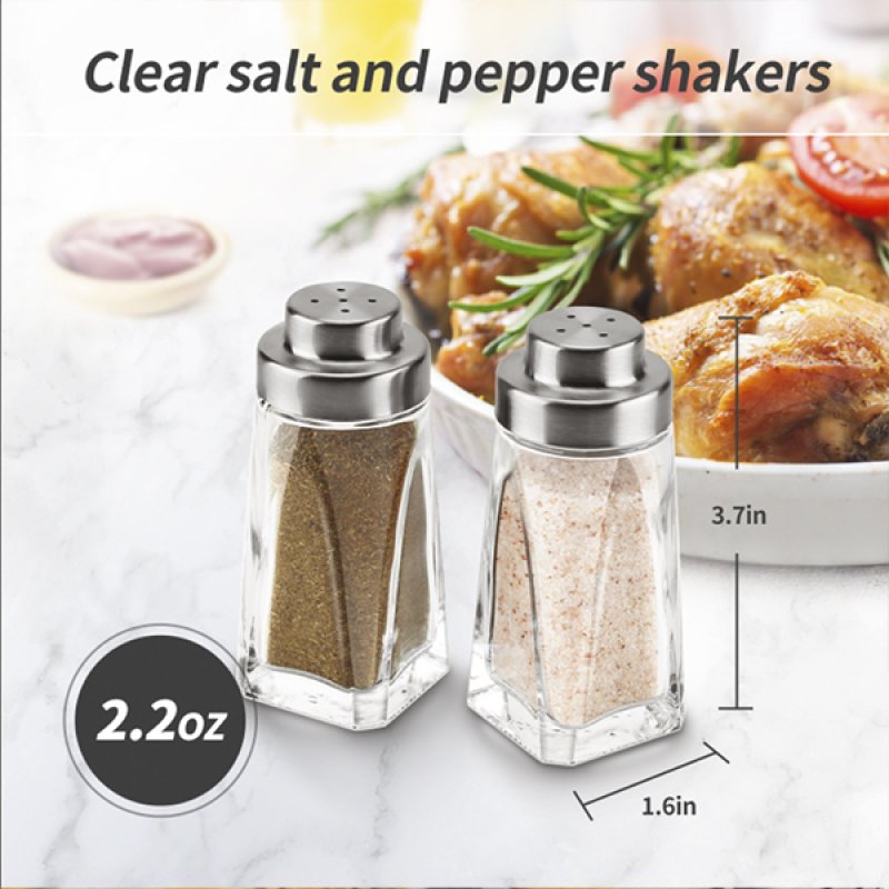 Red Salt and Pepper Shakers by Aelga, Salt Shaker with Adjustable